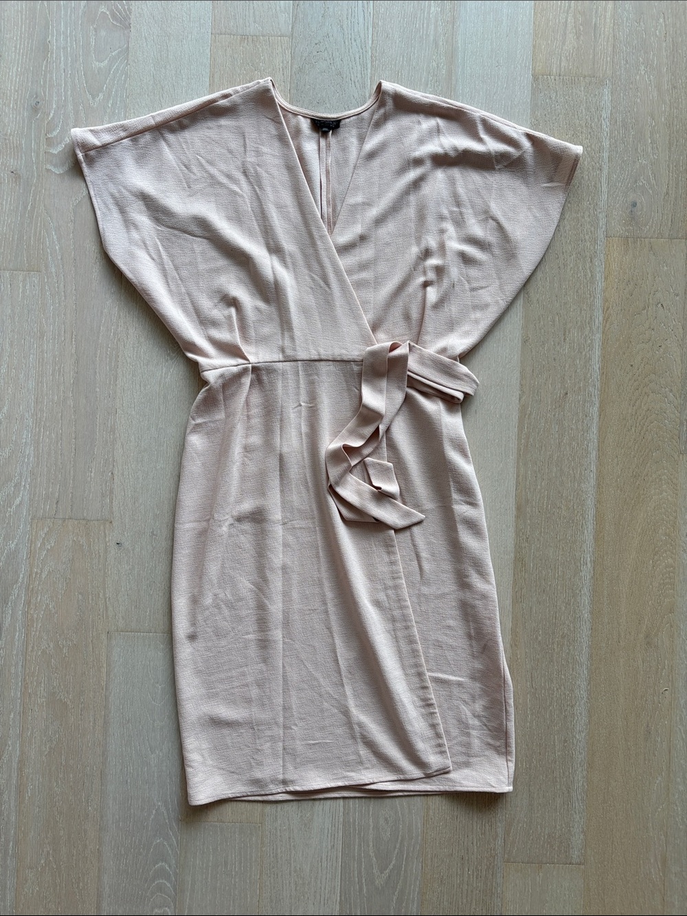 Topshop Soft Blush Textured V-Neck Top